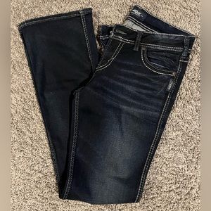 Silver Suki Mid Slim Boot dark denim jeans W30/L33